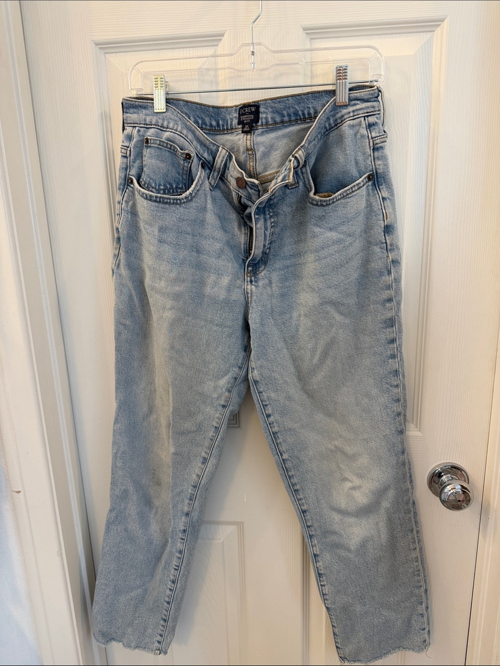 J. Crew Pale Blue High-Rise Straight Jeans